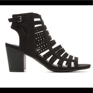 Black Gladiator Sandal with Heel